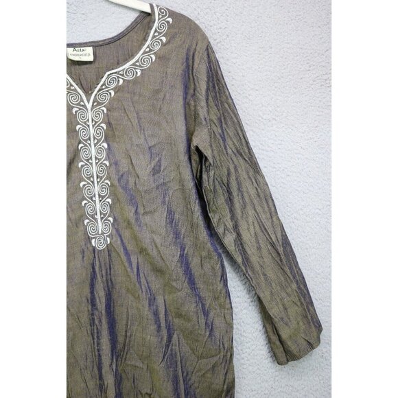 Asta Long Sleeve Iridescent Tunic-Beaded-Size Large - Picture 4 of 10